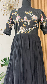 Black Peacock- designer dress with zardosi work