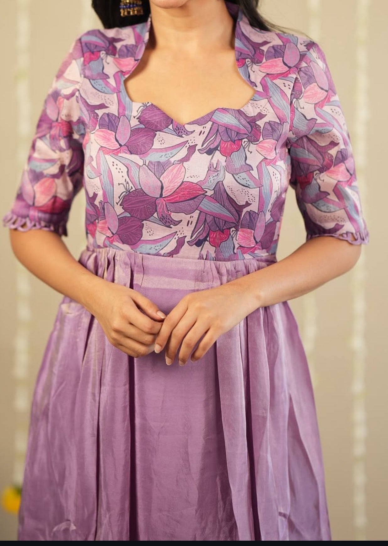 Purple tissue silk dress