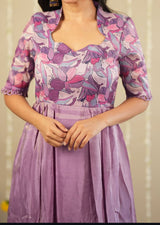 Purple tissue silk dress
