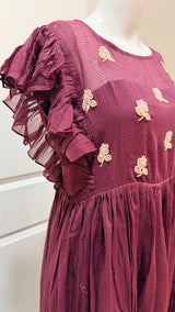 Brown blue Party wear kota dress