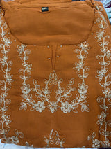 Mul cotton kurti set with work on yoke