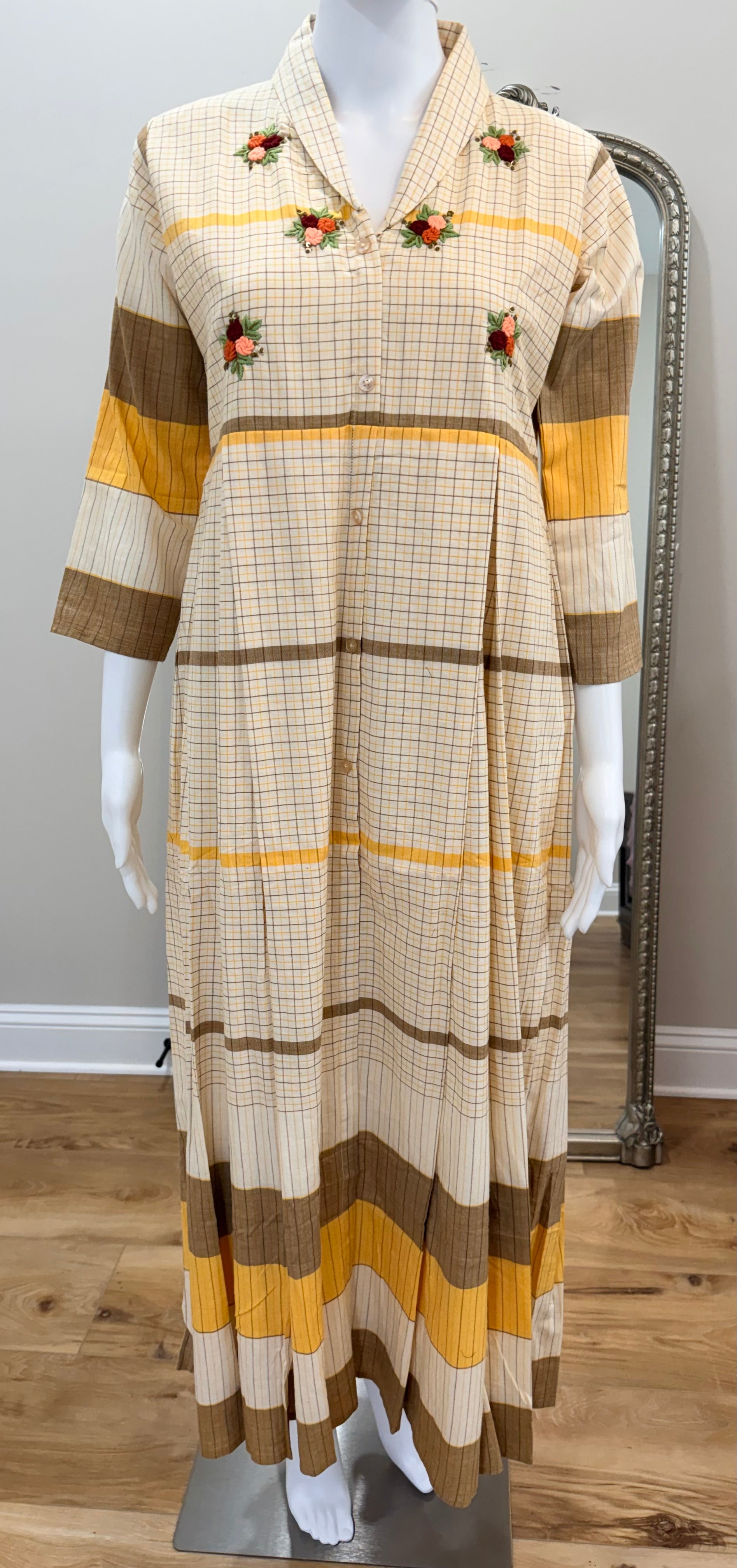 Checked handloom dress