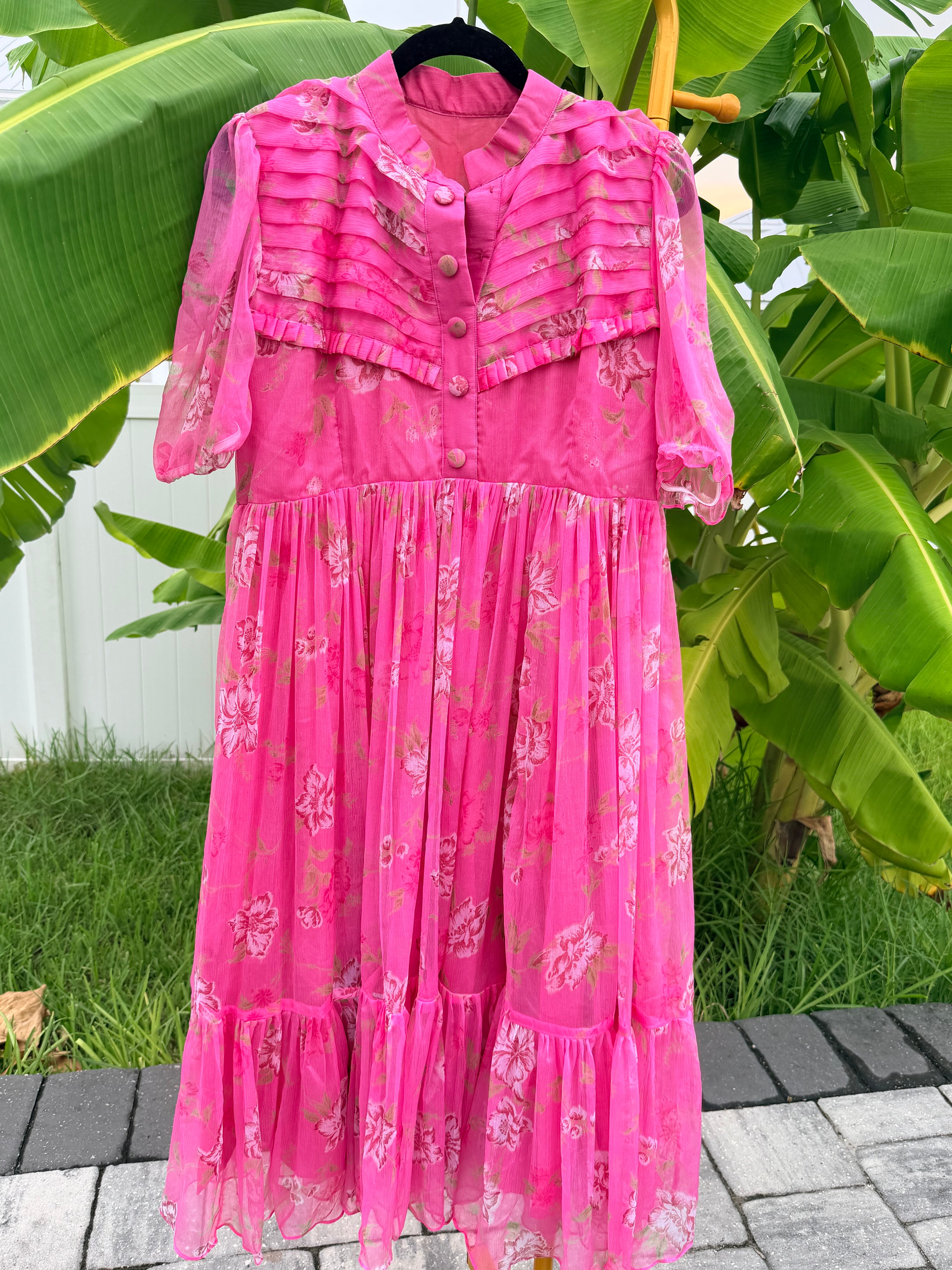 Floral chiffon frocks style -1