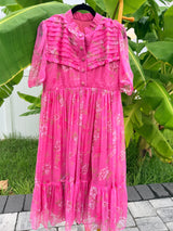 Floral chiffon frocks style -1