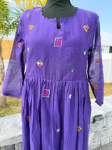 Violet mul chanderi frock