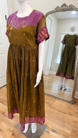 Jamdani handloom mehendi dress