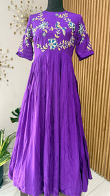 Violet Peacock- designer dress with zardosi work