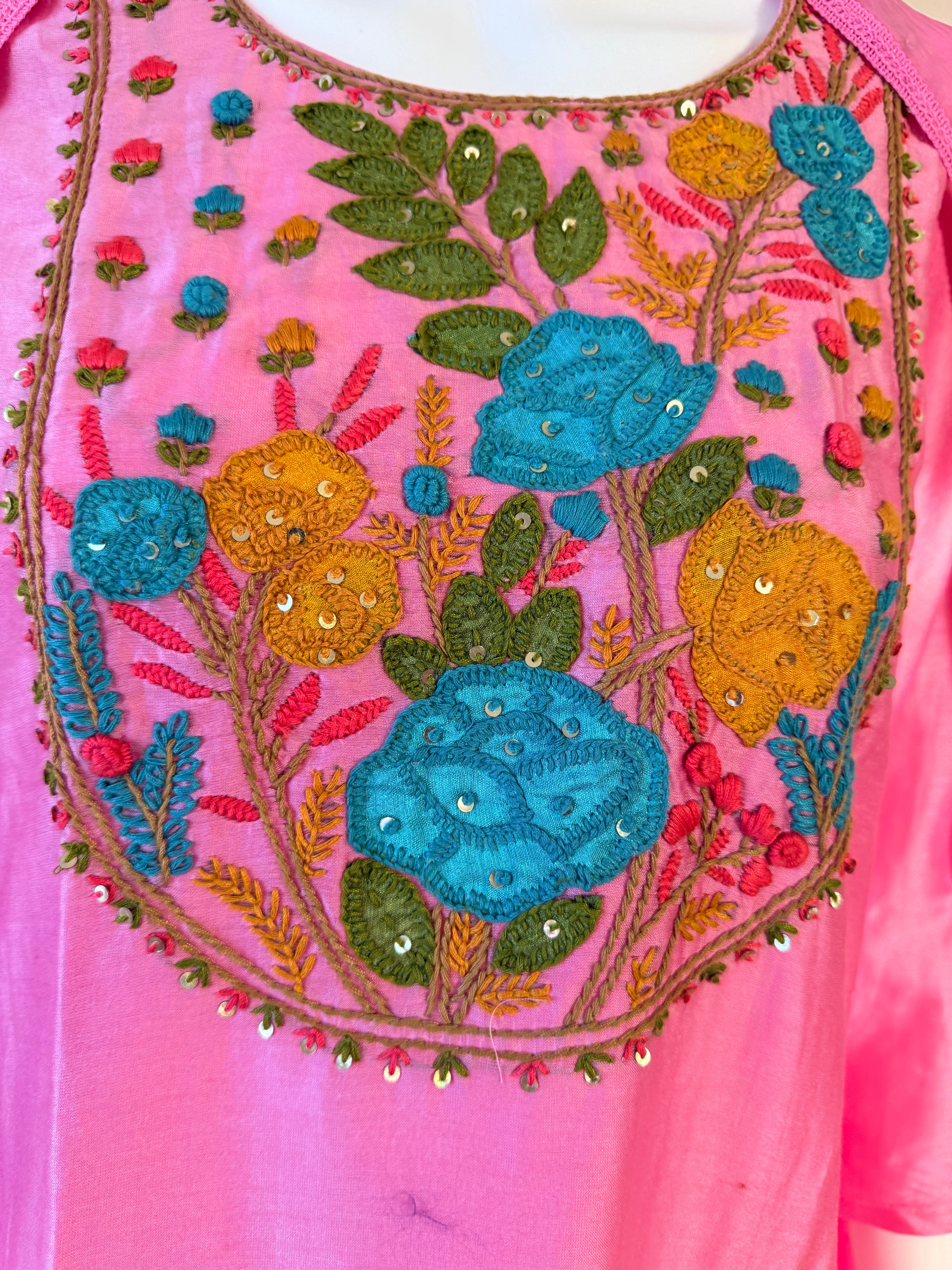 Pink Chanderi 3 piece set