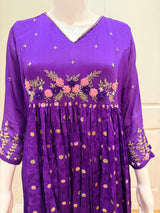 Party wear purple chinnon dress