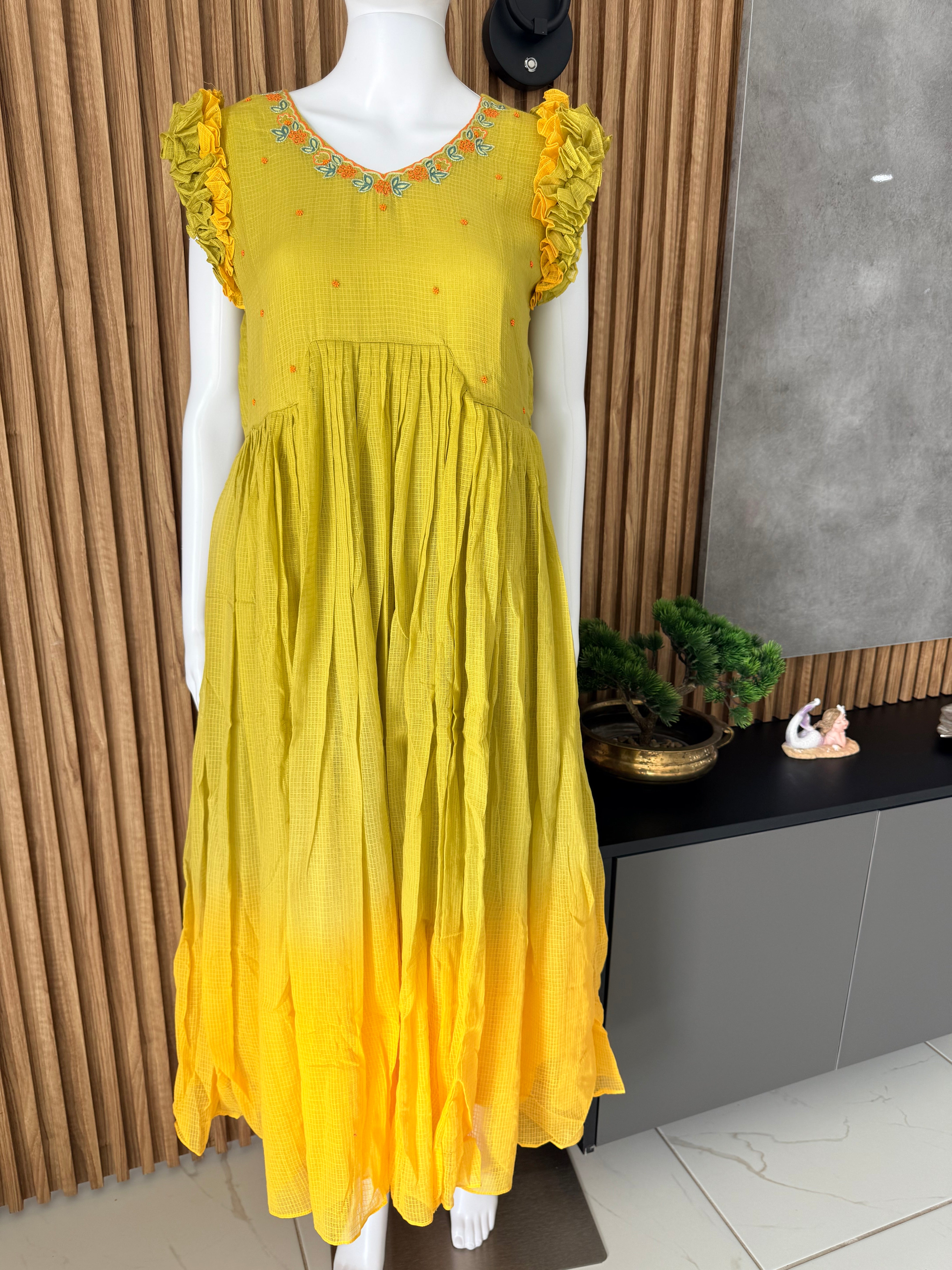 Ombre kota tiered dress