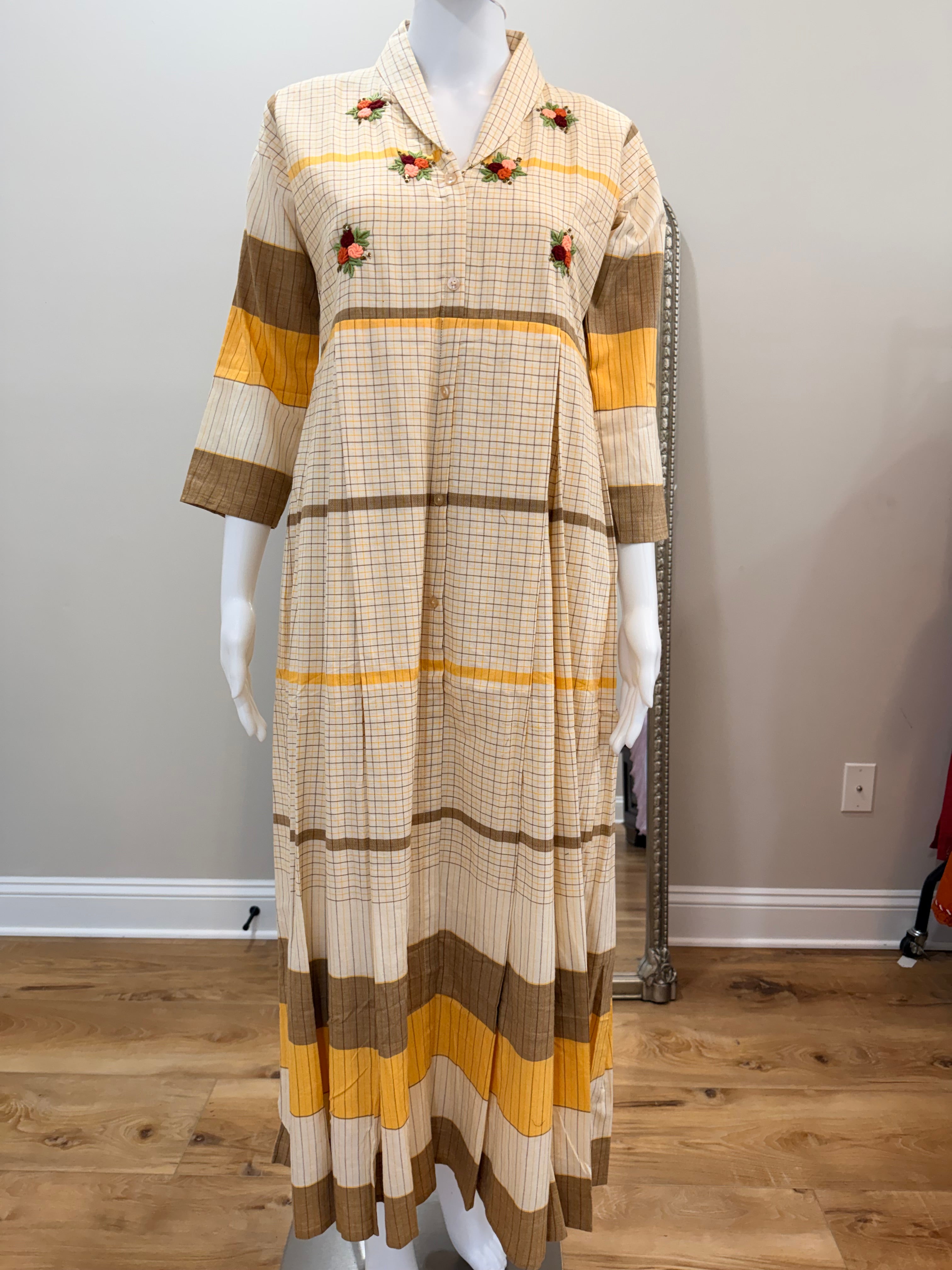 Checked handloom dress