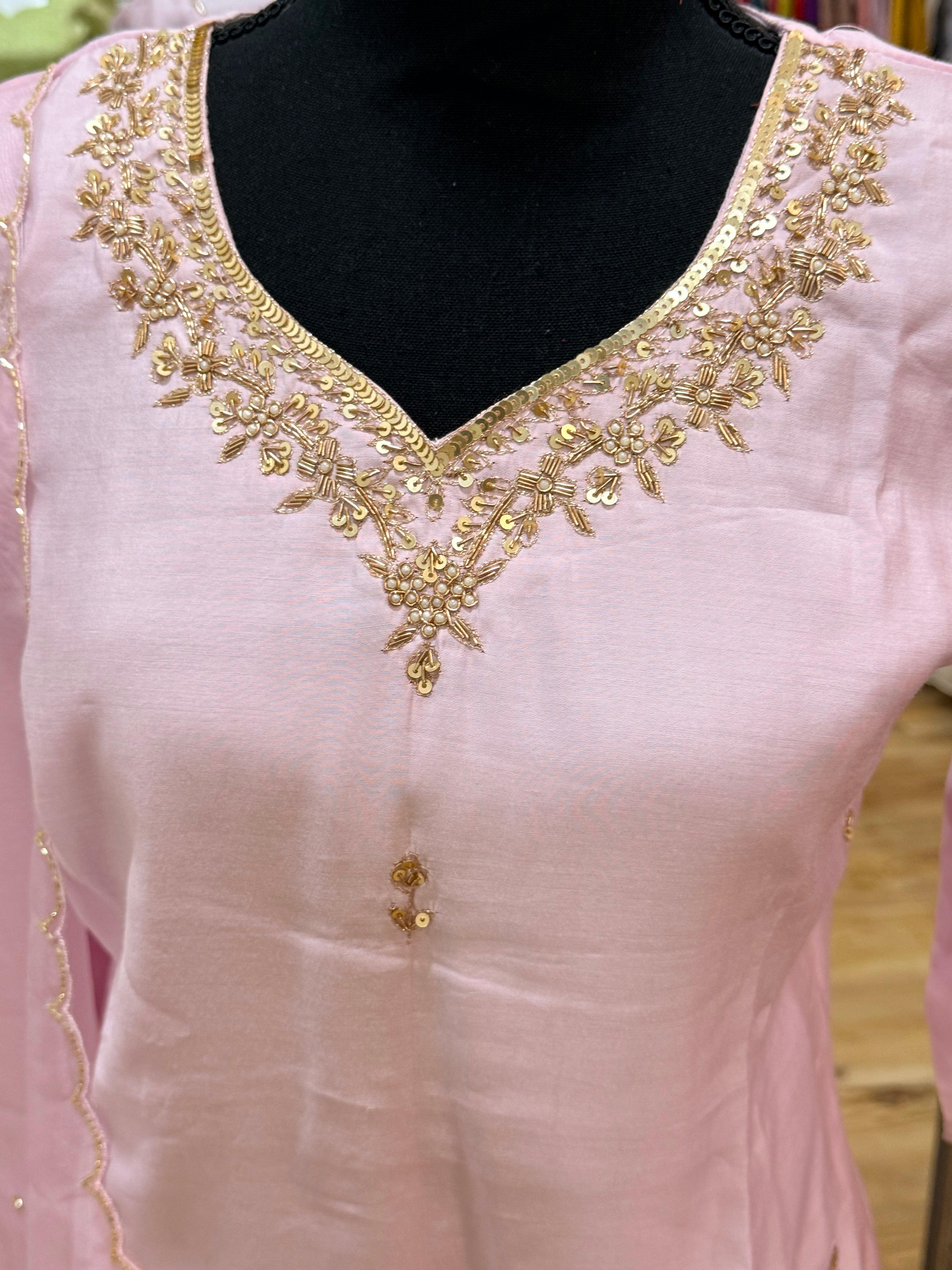 Lavender Roman silk kurti set
