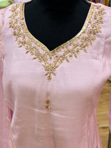 Lavender Roman silk kurti set