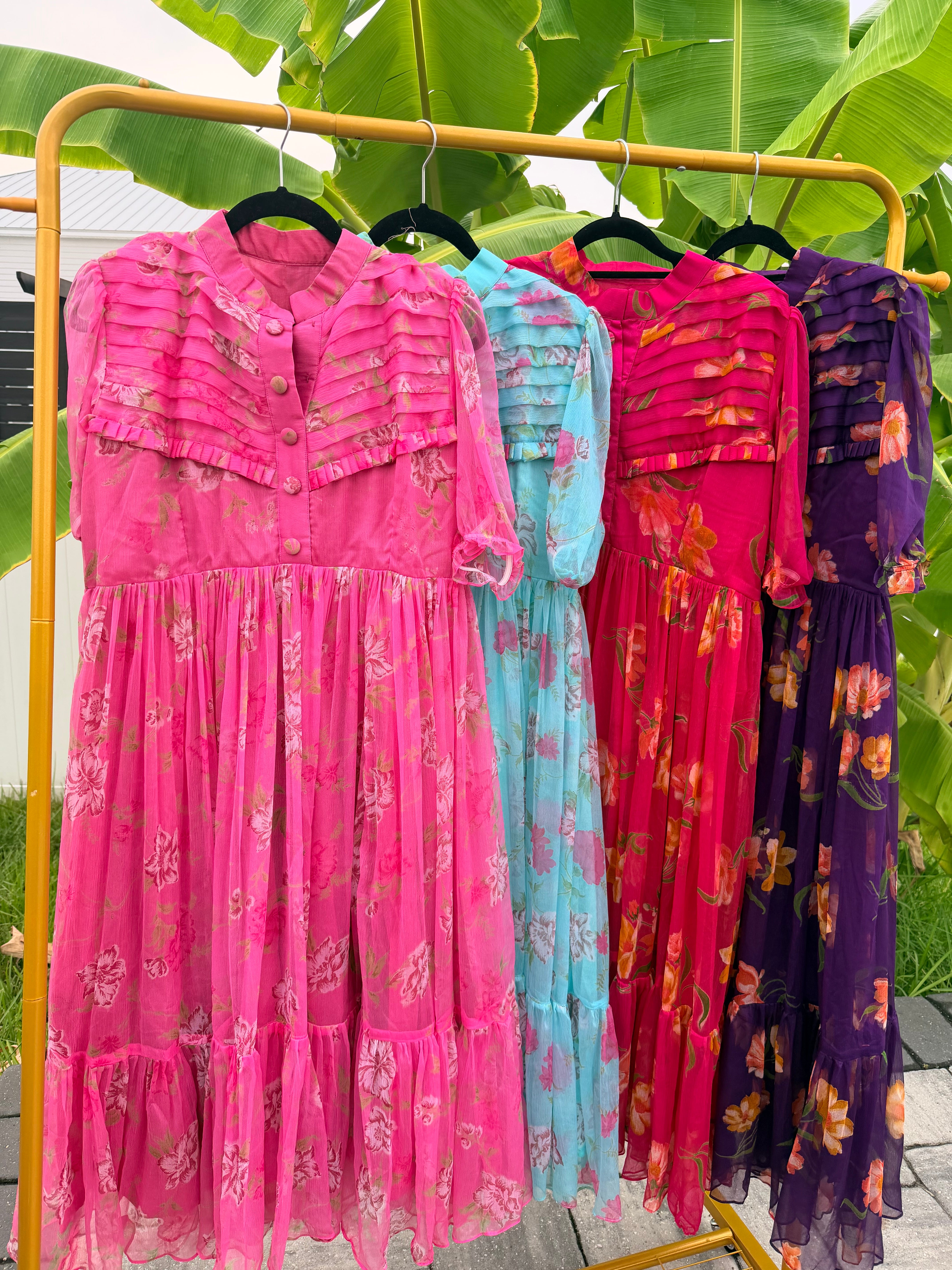 Floral chiffon frocks style -1