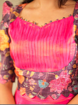 Tissue silk crop top set
