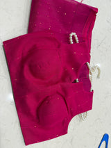 Kora muslin Jamdani saree with sequence work in Pink