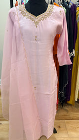Lavender Roman silk kurti set