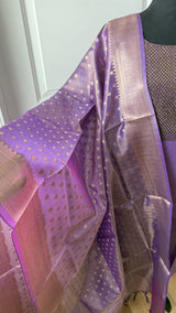 Purple tissue silk 3 piece kurti set