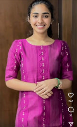 Pink raw silk 3 pc set
