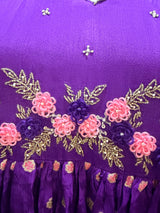 Party wear purple chinnon dress