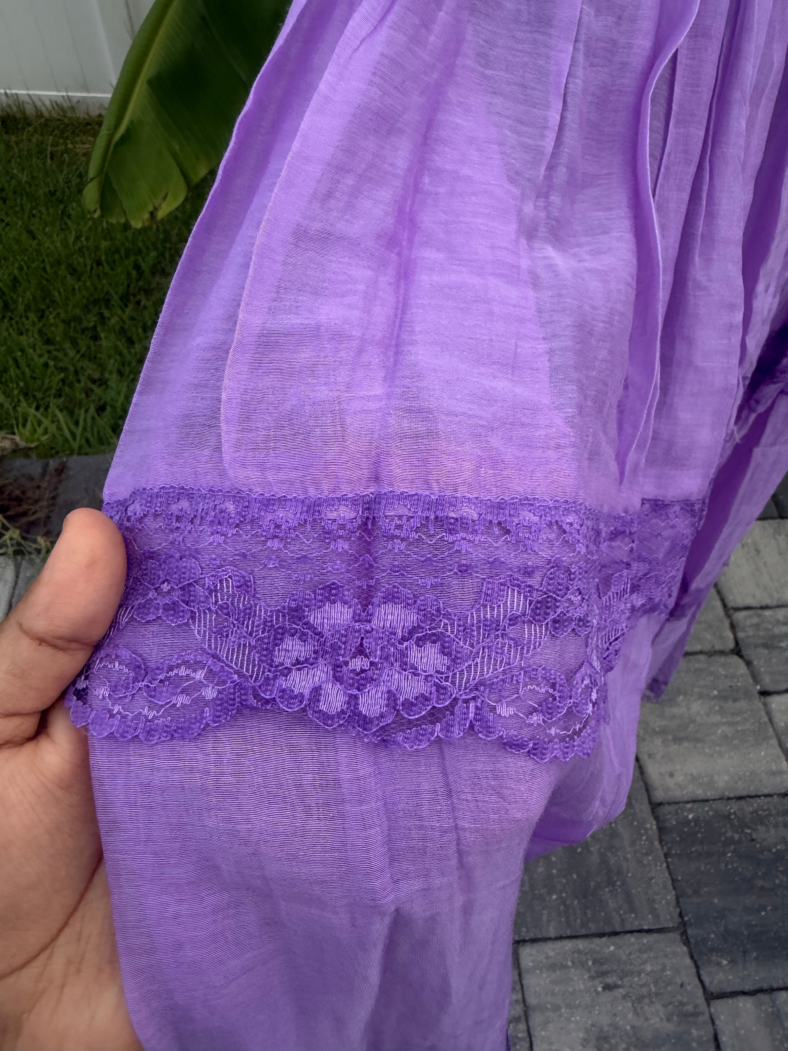Purple mul chanderi frock