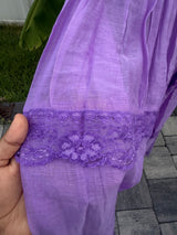 Purple mul chanderi frock