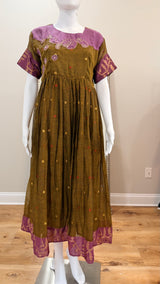 Jamdani handloom mehendi dress