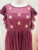 Brown blue Party wear kota dress