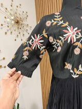 Black Peacock- designer dress with zardosi work