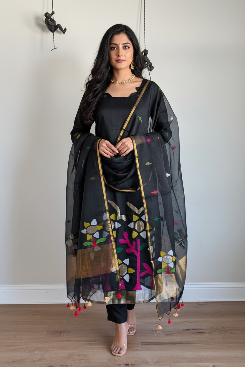 Black Kurti on Model