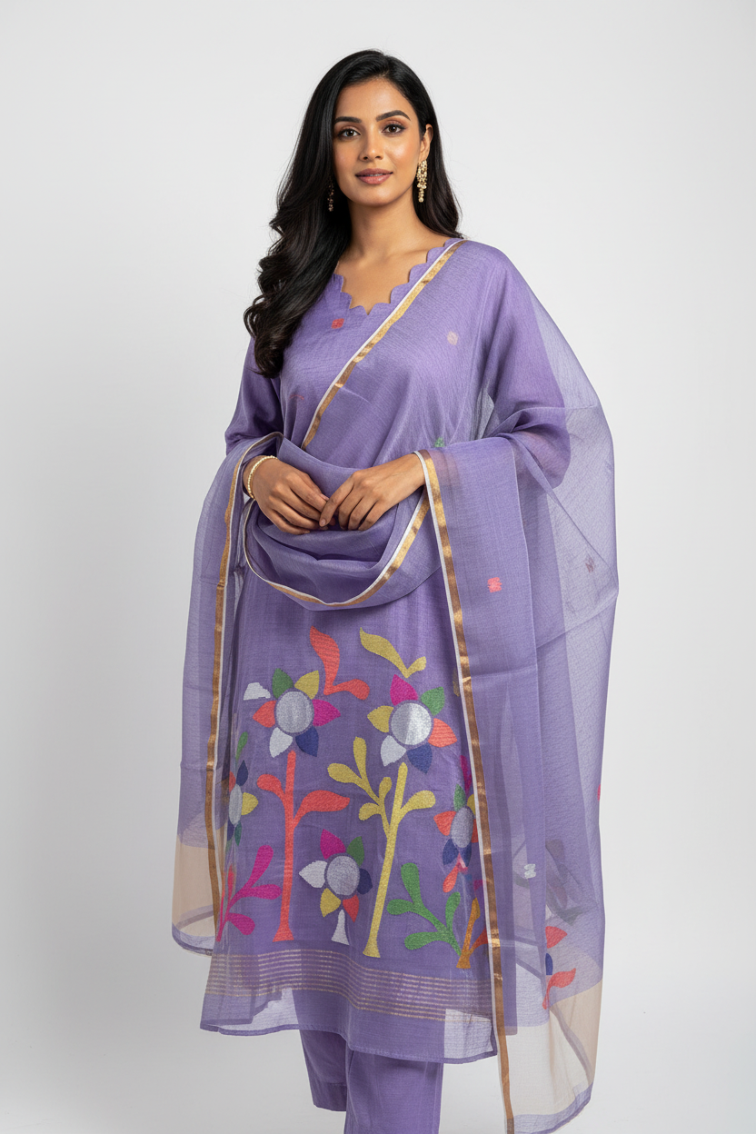 Lavender Kurti on Model
