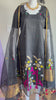 Handloom Muslin Jamdani set in black- with bottoms