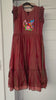 Browish maroon narayanpet frock with thread work