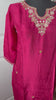L size - pink dola silk kurti set with handwork and bandhini dupatta