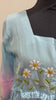 Sky blue and pink floral chinnon dress