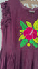 Wine color narayanpet frock with floral thread work