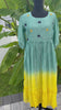 Ombre green and yellow mul chanderi frock