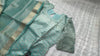 Blue tissue silk 2 pc kurti set with gold leggings