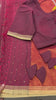 Kora muslin Jamdani saree with sequence work and pythani pallu in wine