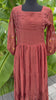 Brown mul chanderi frock