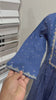 Blue mul cotton kurti set with handwork on yoke