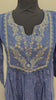 Blue mul cotton kurti set with handwork on yoke