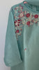 XXL- Powder blue organza kurti set with heavy work on yoke part paired