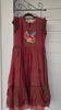 Browish maroon narayanpet frock with thread work