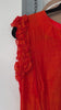 Orange Narayanpet frock with thread work on yoke