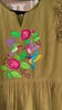 Light olive green  Narayanpet frock with thread work