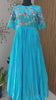 Blue Peacock- designer dress with zardosi work