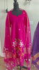 A line Handloom Muslin Jamdani set in pink- with bottoms