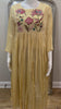 Cream floral party wear chinnon dress