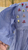 Cornflower blue mul chanderi frock with knot work
